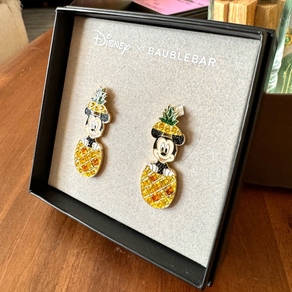 Disney and Baublebar Mickey Pineapple Earrings - Picture 2 of 6